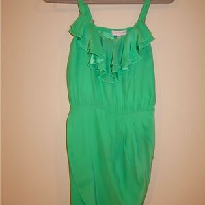 Amanda Uprichard Green Ruffled Dress